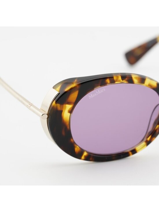 Max Mara MALIBU10 MM0080 53Y Sunglasses Blonde Havana Oval Frame, Violet Lenses main image 11